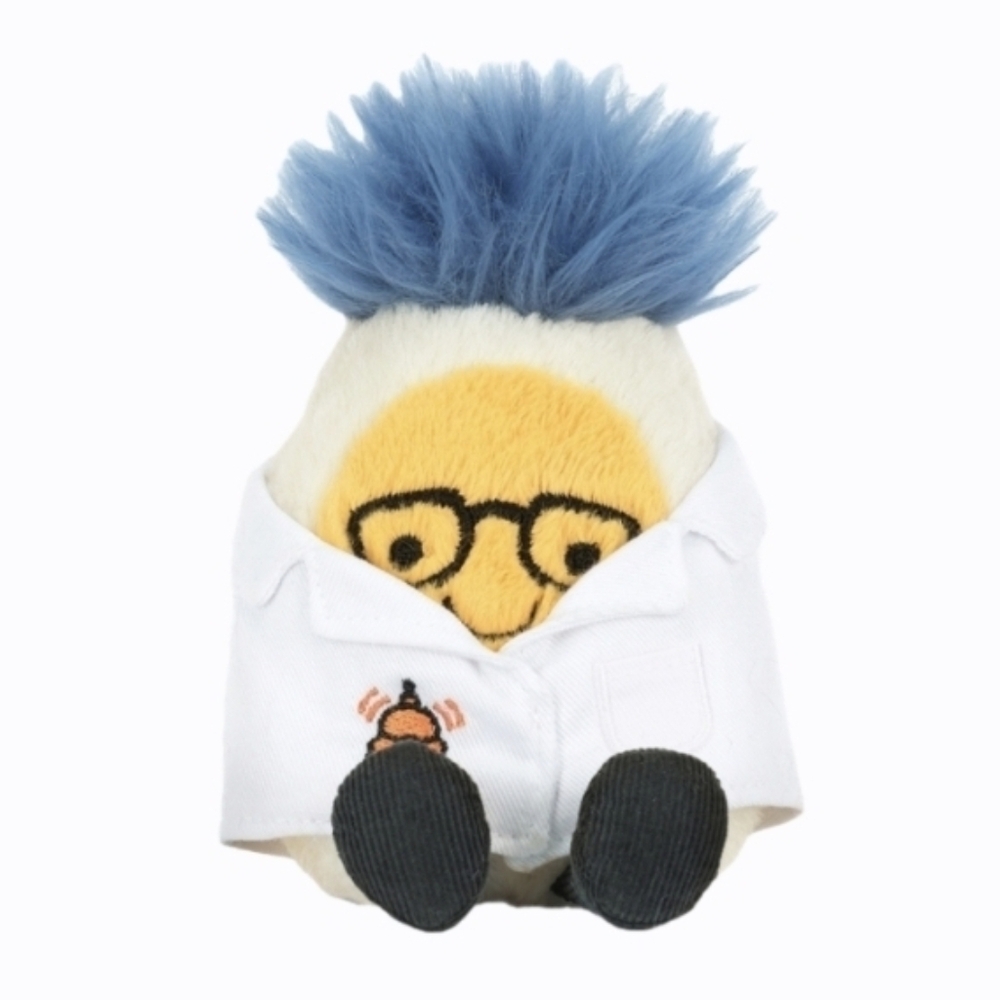Jellycat Amuseables Boiled Egg Scientist Outfit 5.5x3.5x1.6" Soft Authentic